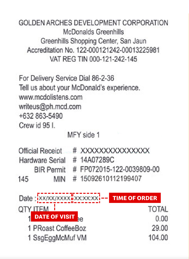 PH receipt