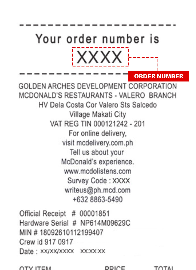 PH receipt