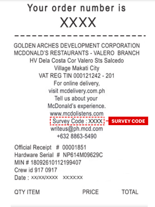PH receipt